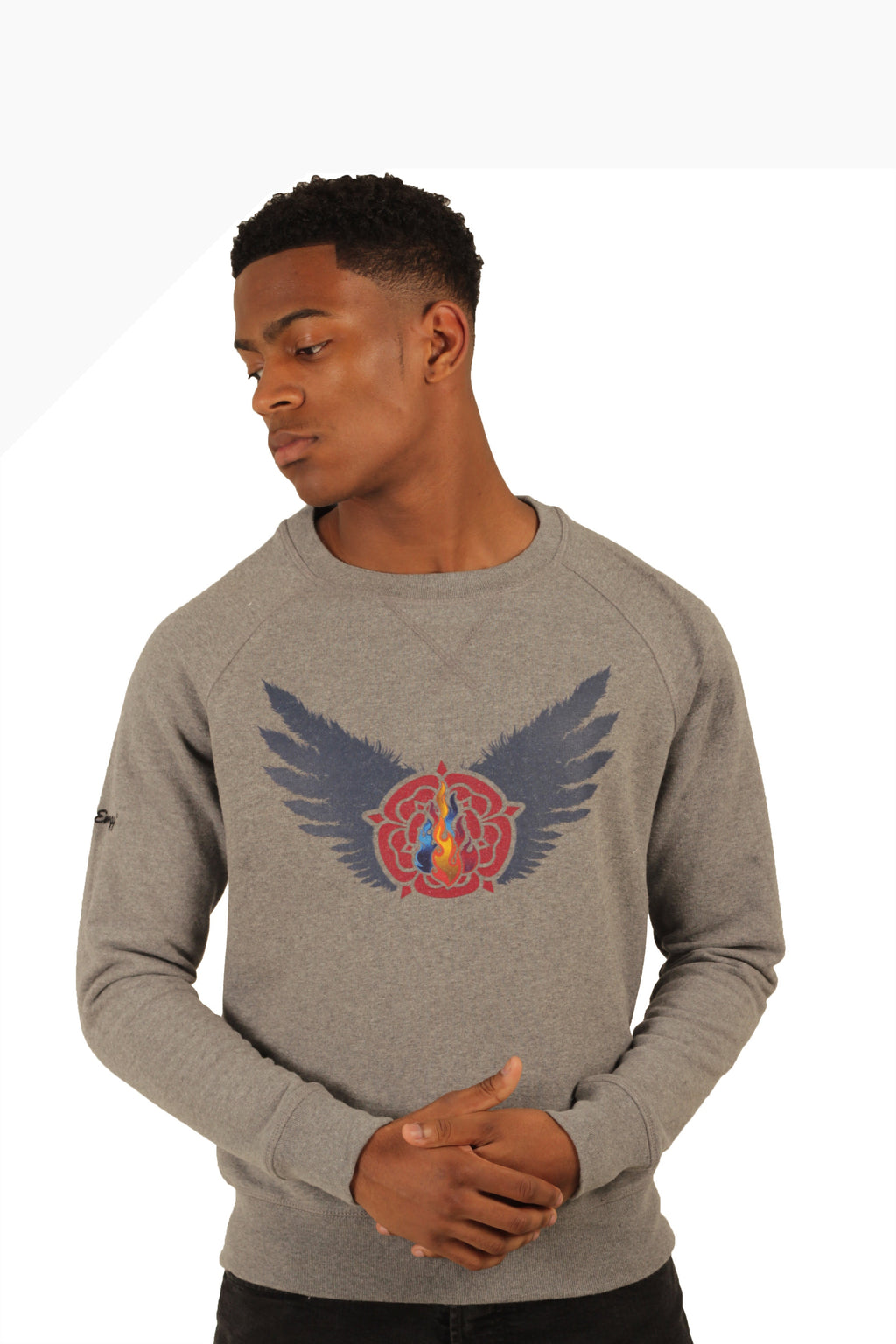 Triple Flame Sweatshirt, Grey