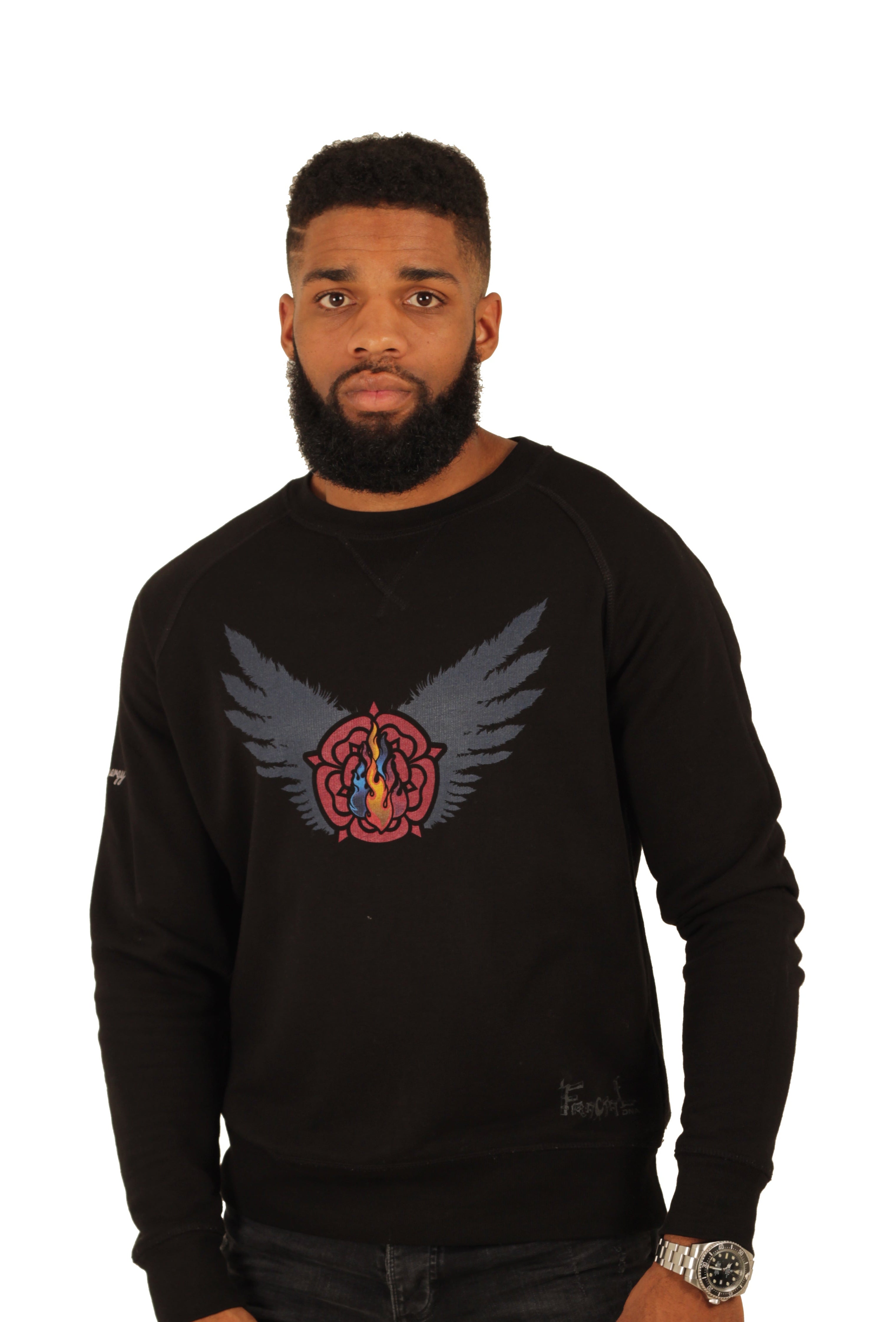 Triple Flame Sweatshirt, Black